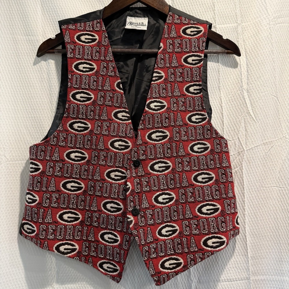 Vintage University Of Georgia Bulldogs Women's Vest Riddle & Cockrell Size M EC